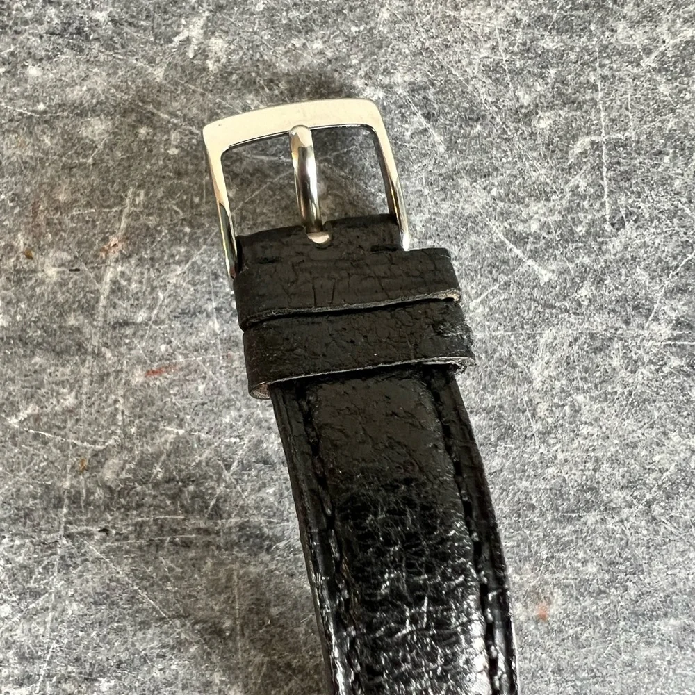 Bvlgari Diamond Black Face Stainless Steel & Black Leather Women's Watch BB26SL - Picture 7 of 13